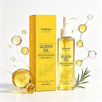 Queen Oil Face & Body Oil 100ml, Lightweight Botanical Moisturizing Oil for Dry Mature Skin, Fast Absorbing Non Greasy Hydrating Oil for Neck Arms Che