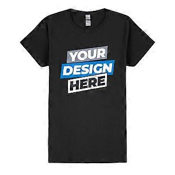 Personalised Ladies Womens Custom Printed T-shirt Logo Text Printing Black Tee Top