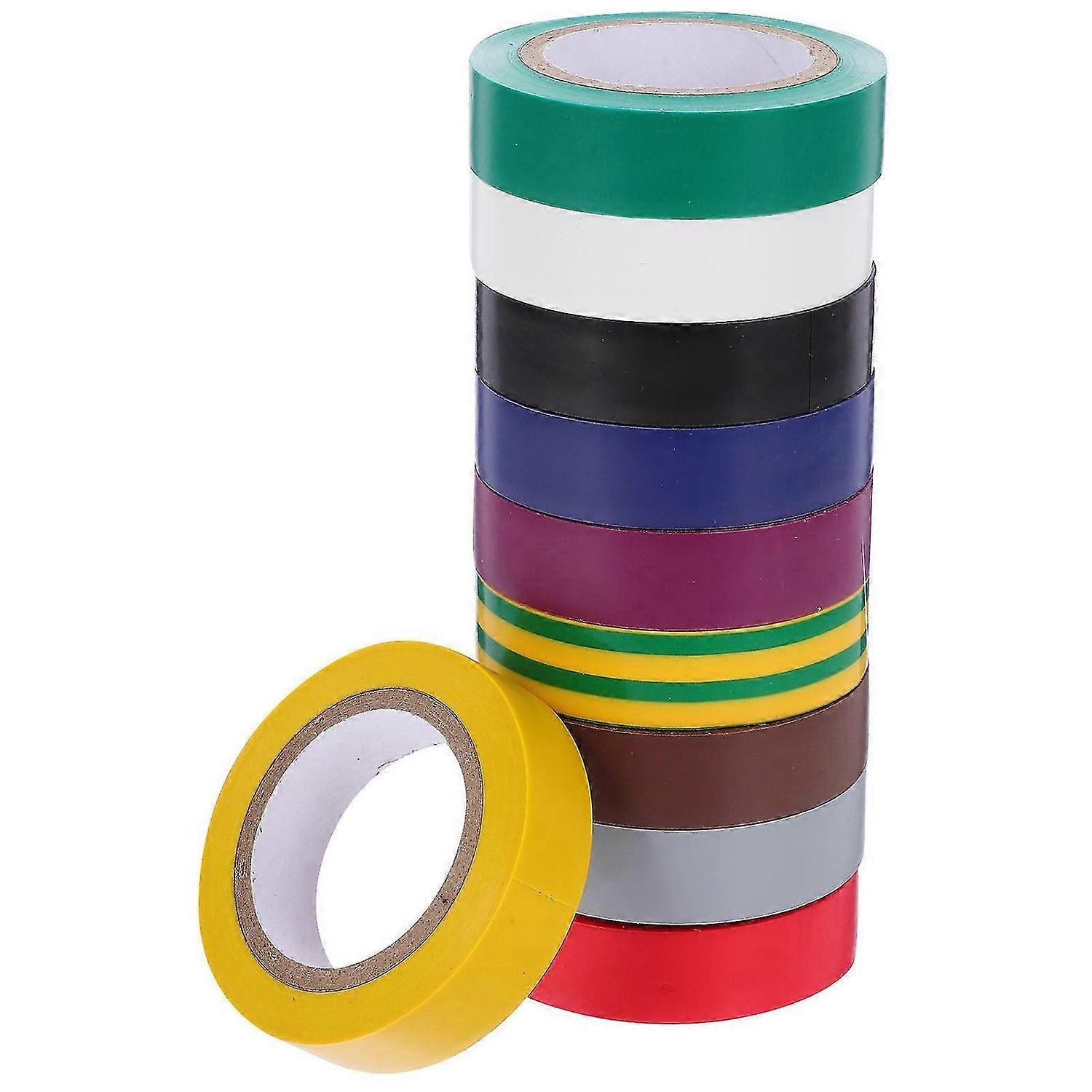 10 Rolls Colored Electrical Tapes 10m Multi functional Electrician Tapes
