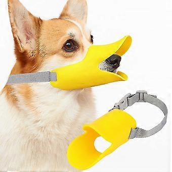 Duck Shaped Dog Muzzle Silicone Adjustable for Small Medium Dogs Anti Bite Bark Eating