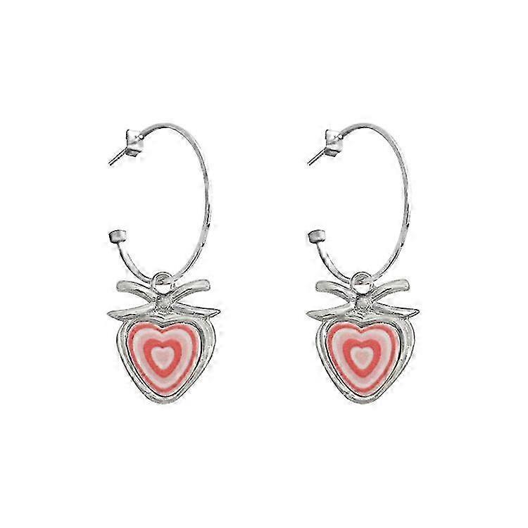 Heart Dangle Drop Stud Earrings Jewelry