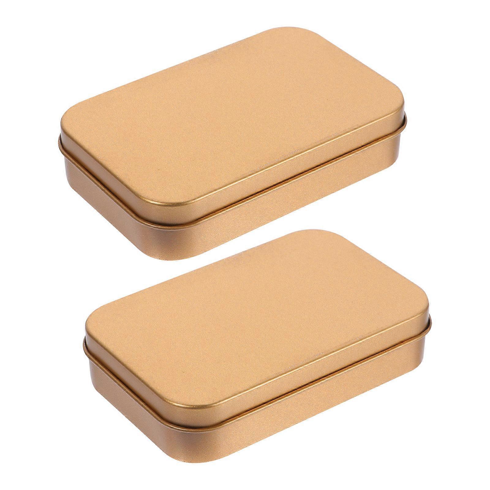 Portable Tinplate Storage Boxes for Storage Use 2Pcs Small Button Containers