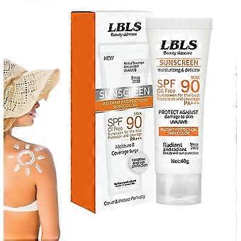 Ansikte Solskyddsmedel, Ansikte Sollotion Kräm med SPF90, PA + ++, Anti Sun UVA / UVB strålningsskydd för ansikte och kropp, SUN Protect för utomhus, Oljefri, Mois