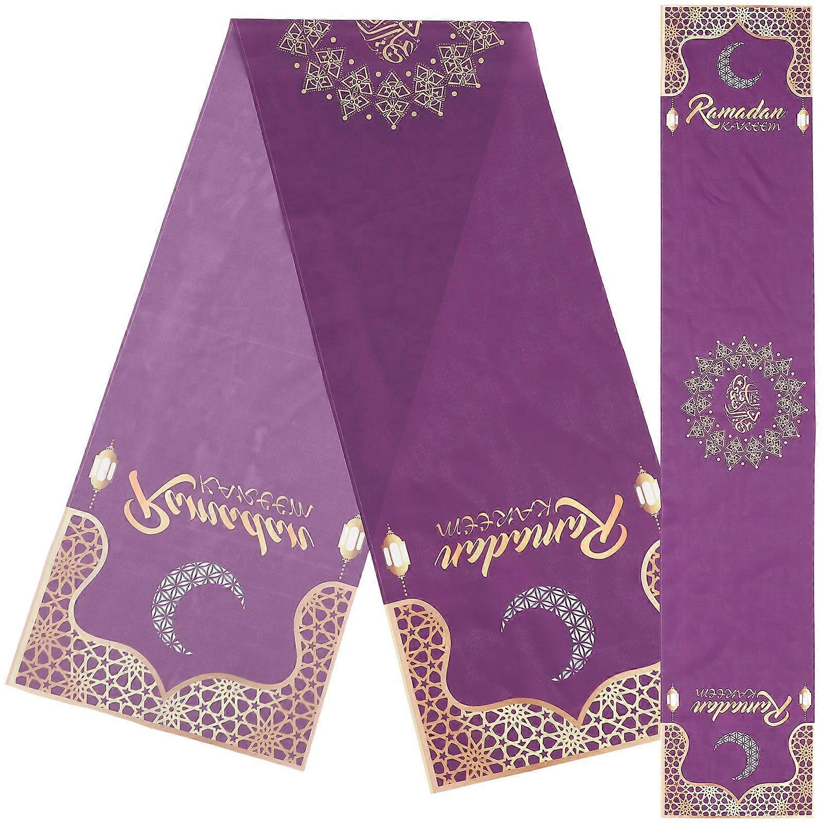 Islamic Eid Table Runner for Holiday Decoration 6Pcs Purple