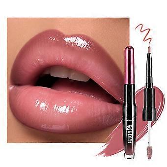 Twee-in-één lipliner en lipgloss, verkrijgbaar in meerdere kleuren, hydraterende en niet-uitdrogende lipcosmetica voor een natuurlijke, levendige lipmake-up look voor elke dag.