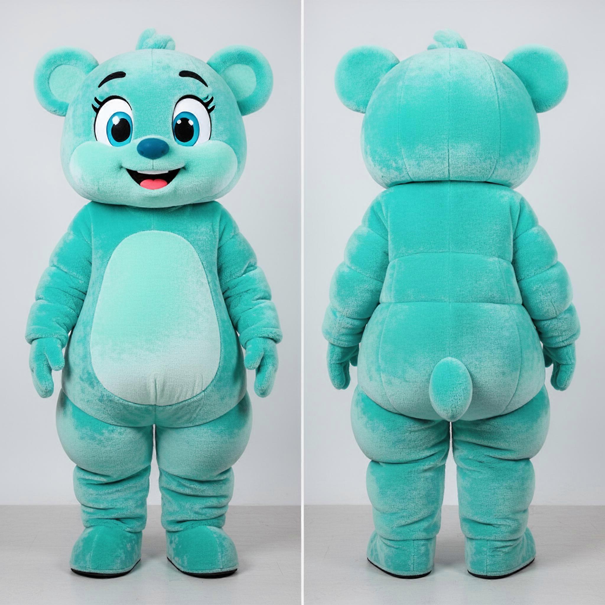 MASTICOT Turquoise Cartoon Bear Chocolates Mascot