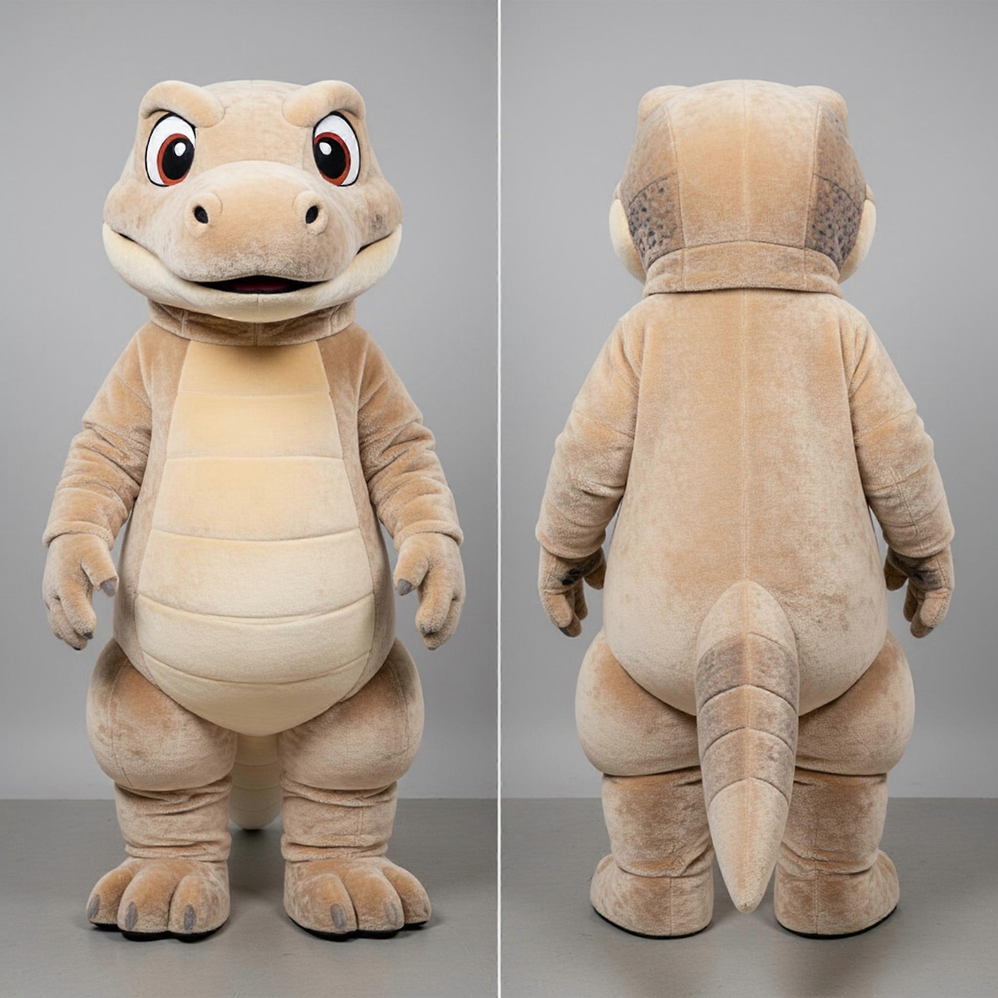 MASTICOT Beige Cuddly Komodo Dragon Mascot