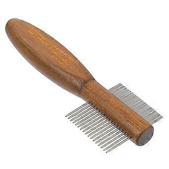 Pet Hair Comb Double Row Comb for Grooming 1Pcs Assorted Color Wood Handle
