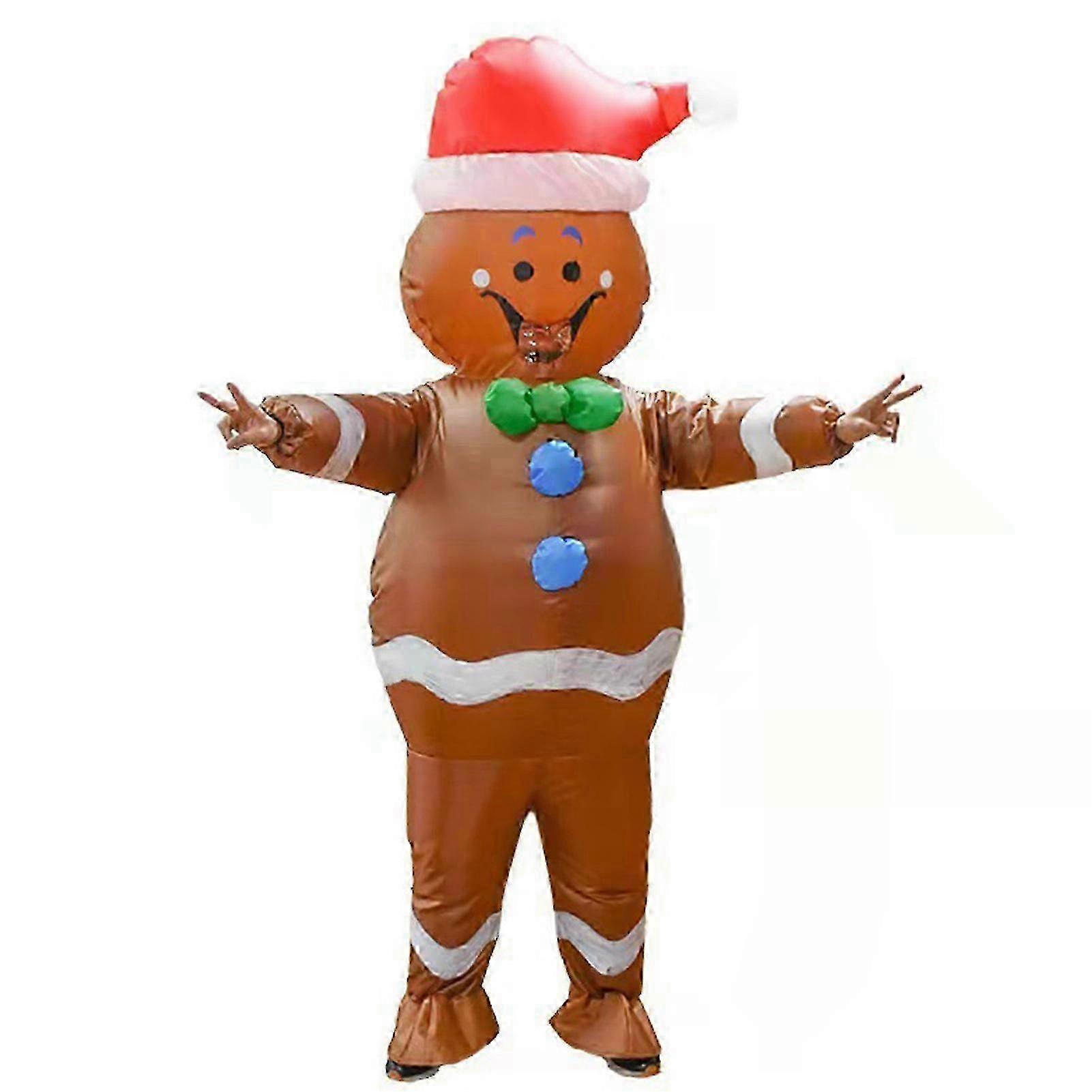 Gingerbread Man Inflatable Costume, Battery Powered