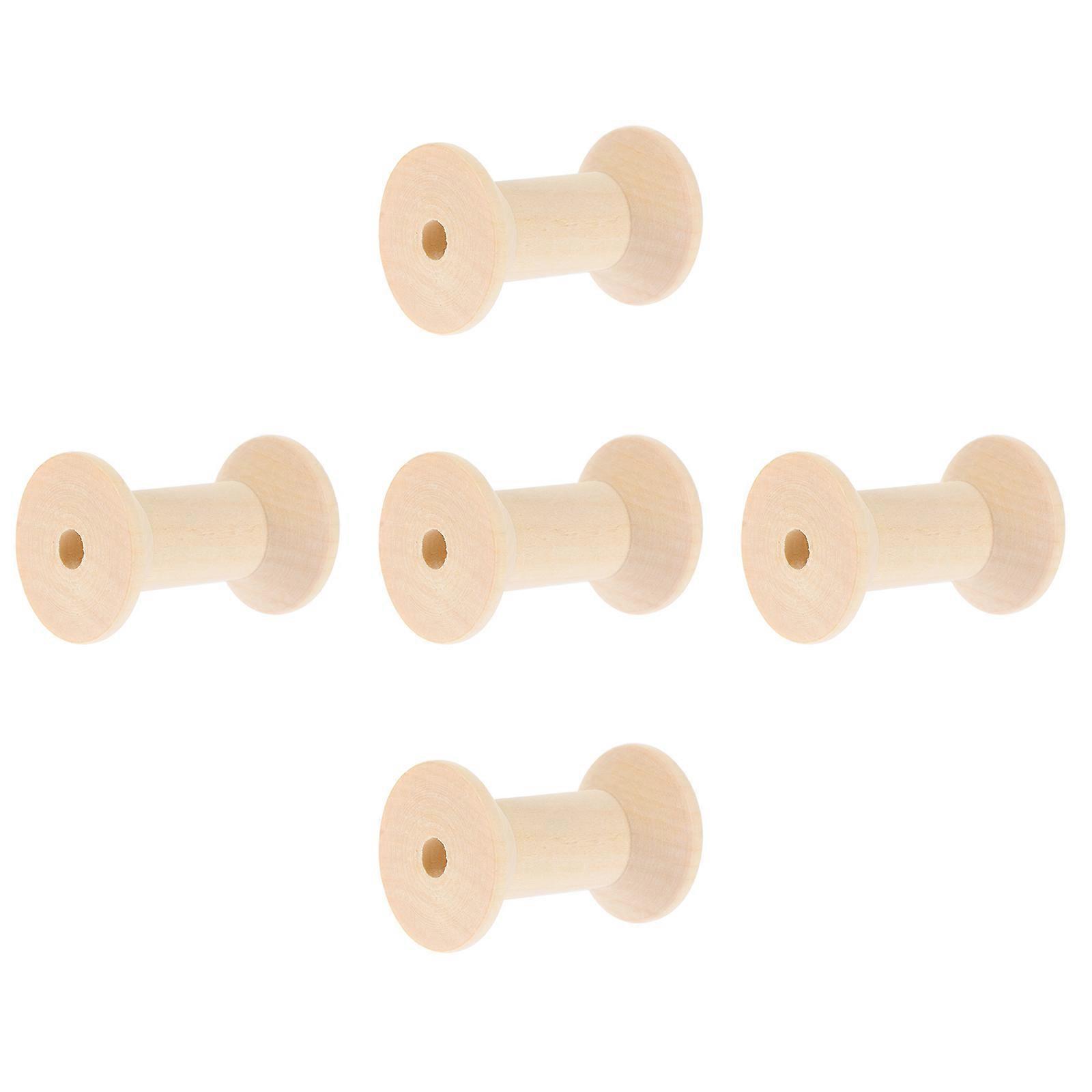 Wood Winding Spools Sewing Thread Spools for Craft Projects 5Pcs