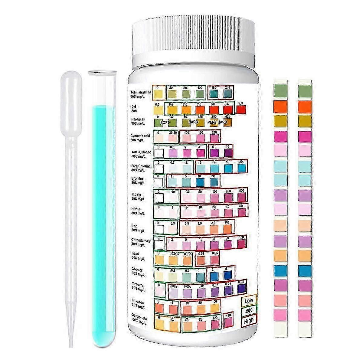 16-Parameter Drinking Water Quality Test Kit for Home Use, Comes with 50 Test Strips