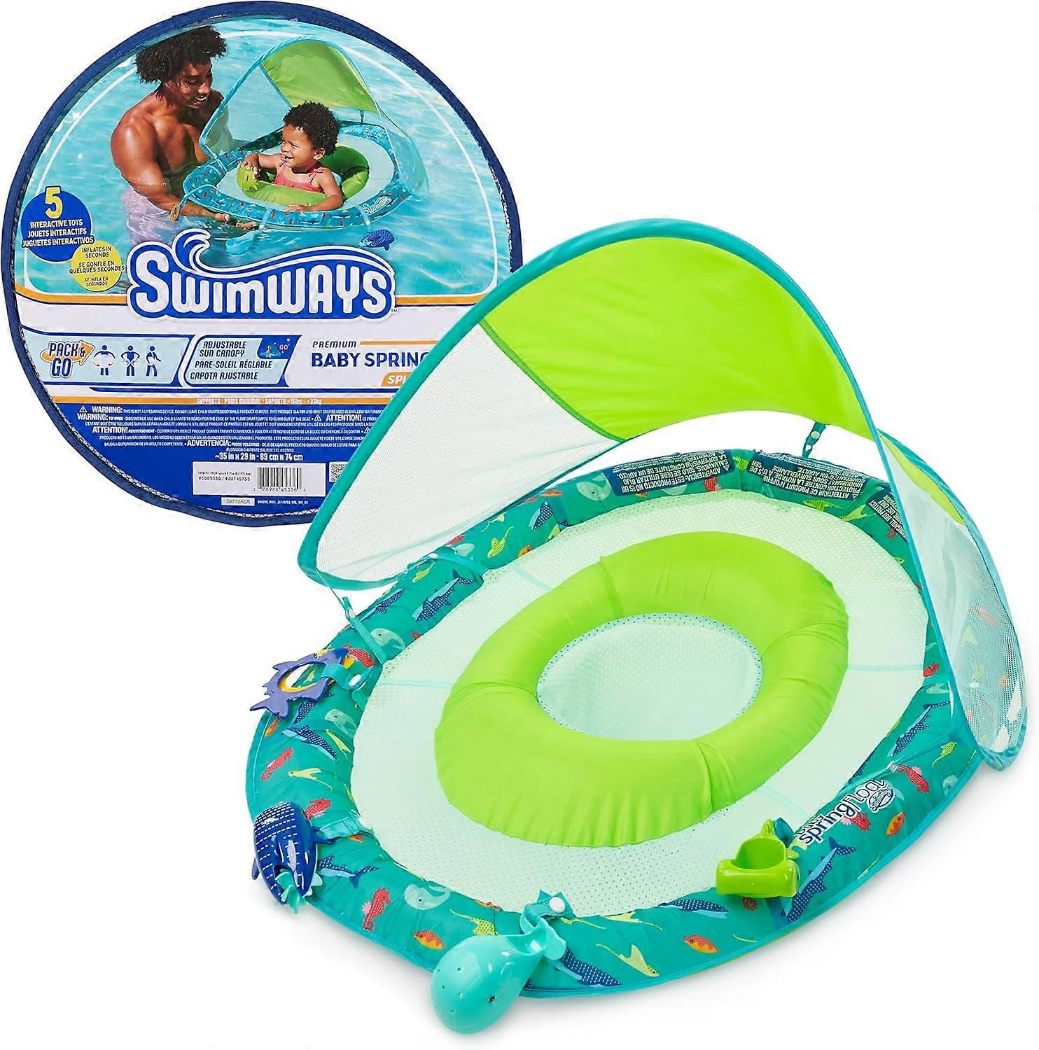 Compact Travel Sea Creature Print Spring Float with Canopy