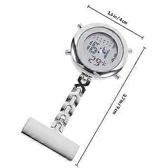 Digital Nurse Fob Watch with Date and Week Display, Glass and Alloy, Smooth Edge, Easy Reading, Gift for Nurses Doctors Students, 1 Piece