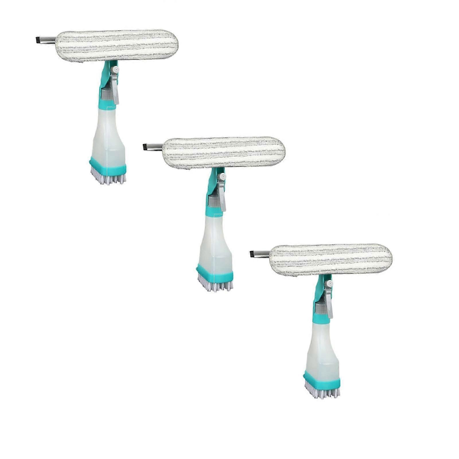 4 in 1 Window Cleaner Tool with Spray Bottle, DualSided Squeegee and Replaceable Microfiber Washer Head