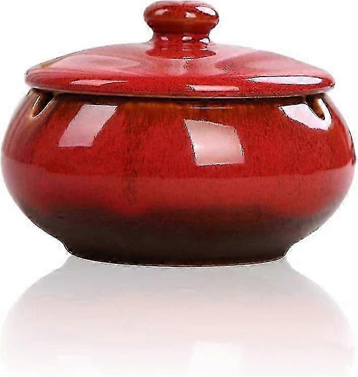 Ceramic Windproof Ashtray With Lid