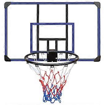 Wall-mounted basketball hoop, backboard and rim, 112cm x 72cm, shatterproof backboard, indoor/outdoor