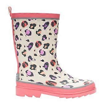 Regatta Childrens/Kids Foxfire Leopard Print Reflective Wellington Boots