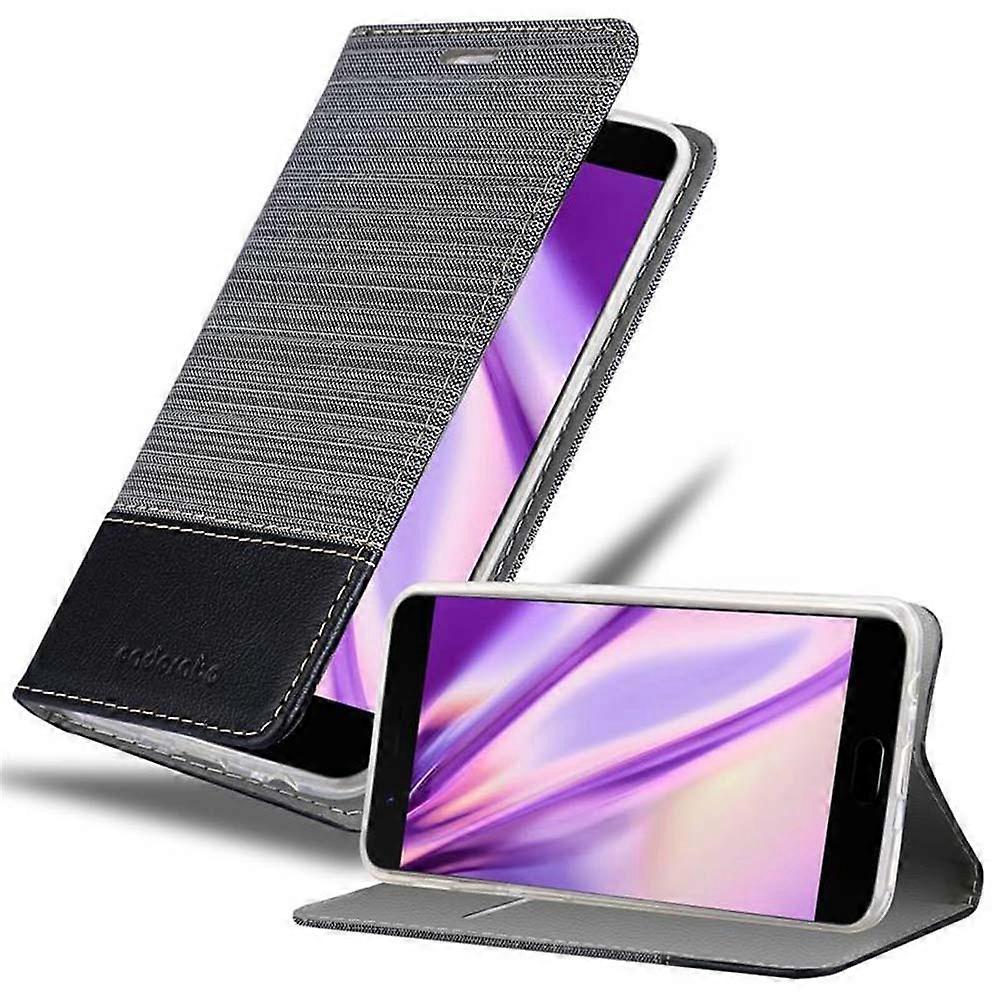 Capa compatível com OnePlus 5 - capa protetora com visual jeans e função de suporte.