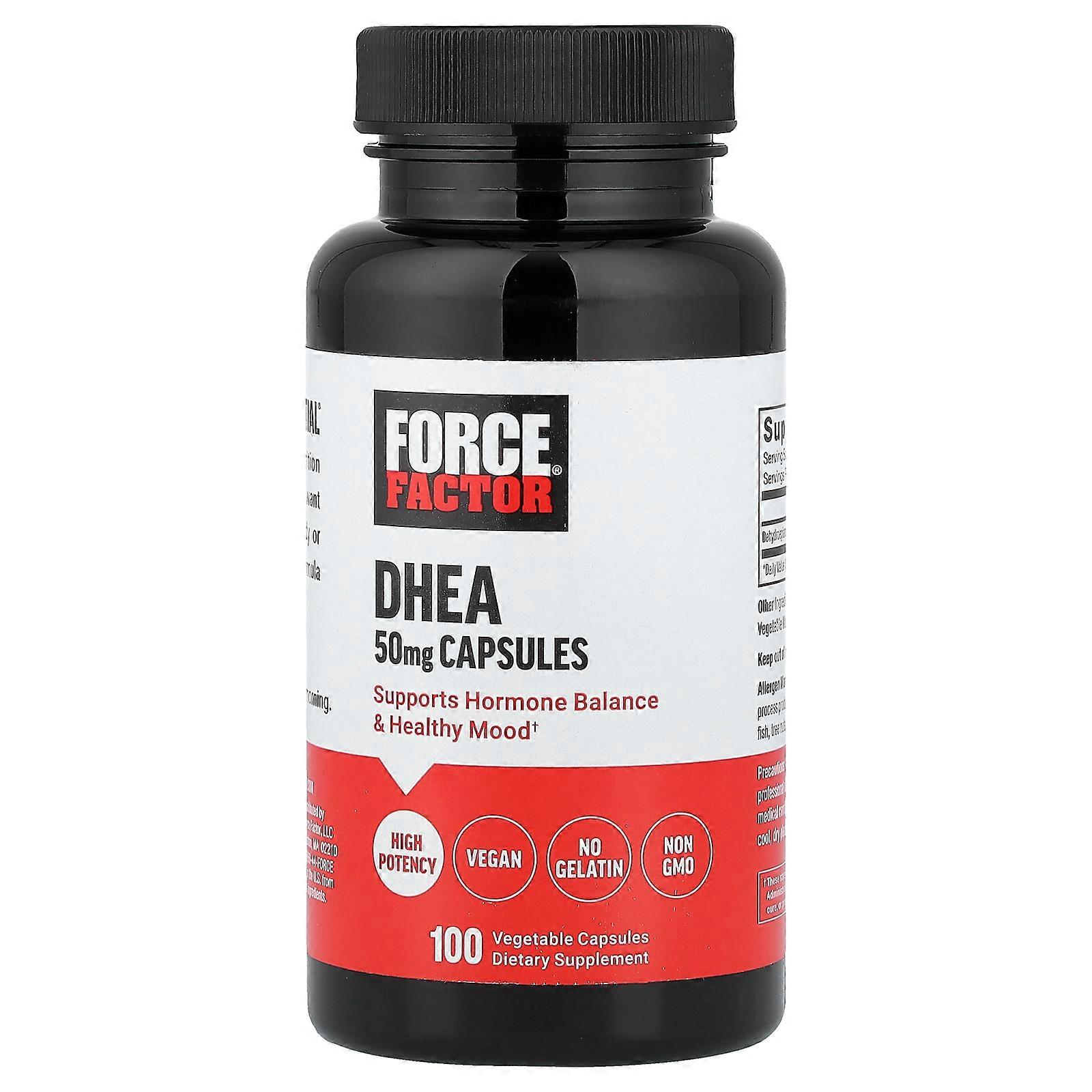 2 x Force Factor, DHEA, 50 mg, 100 Vegetable Capsules