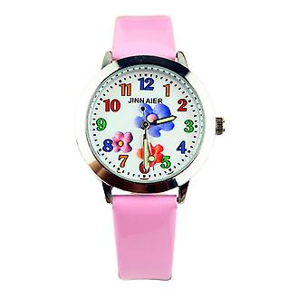 Veeki Kids Cartoon luminous word quartz watch Watch for Girls Boys 3-12 Years Old Waterproof Outdoor Analog Watch for Children pink belt watch