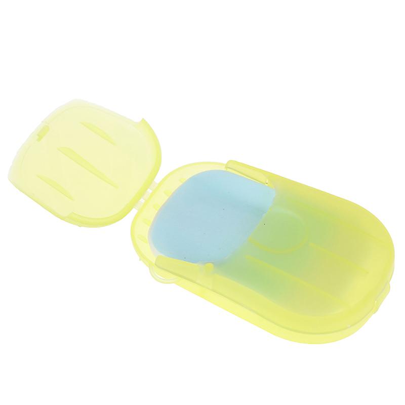 20pcs / Box Portable Soap Paper Disposable Soap Box Mini Soap Paper Hand Washing