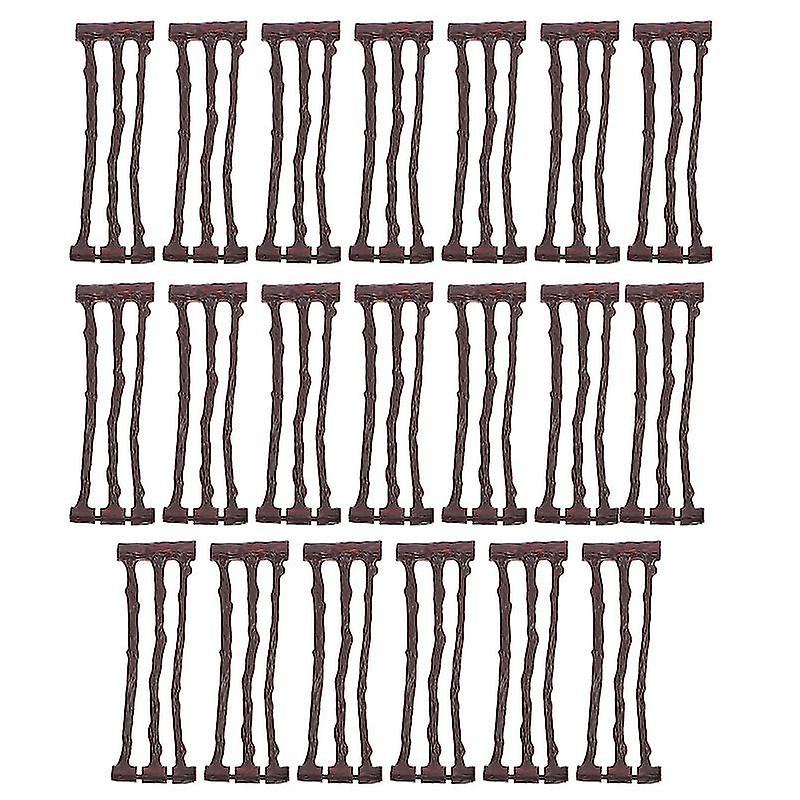 14X5cm Brown Retail Display Props & Models 20pcs Simulation Farm Plastic Fence Fake Fence Decoration