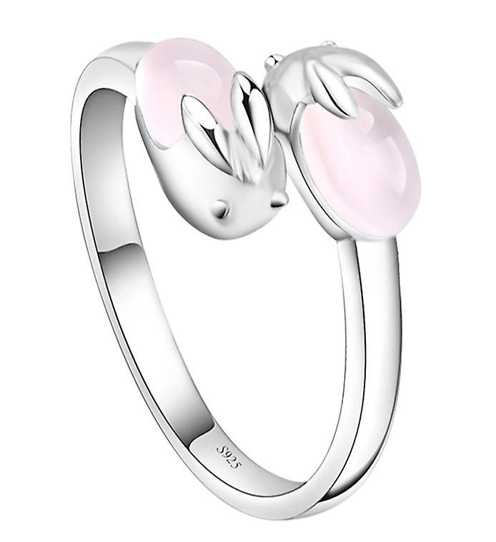 (rosa krystall)søt kaninring