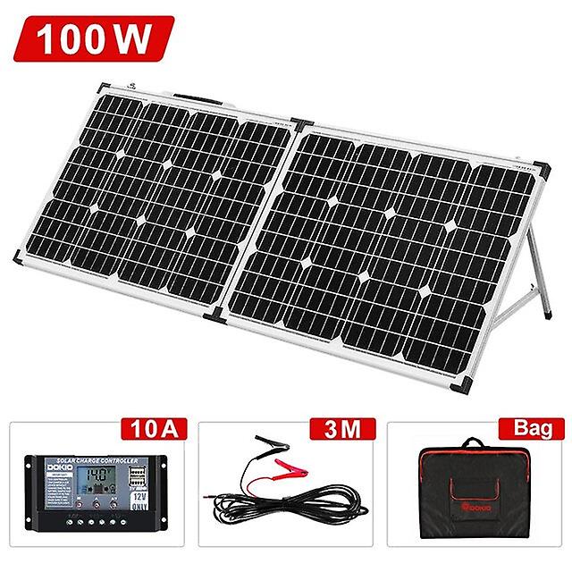 100w Foldable Solar Panel China (2pcs X 50w) 18v +10a 12v Controller Solar Battery Cell/module/system Charger
