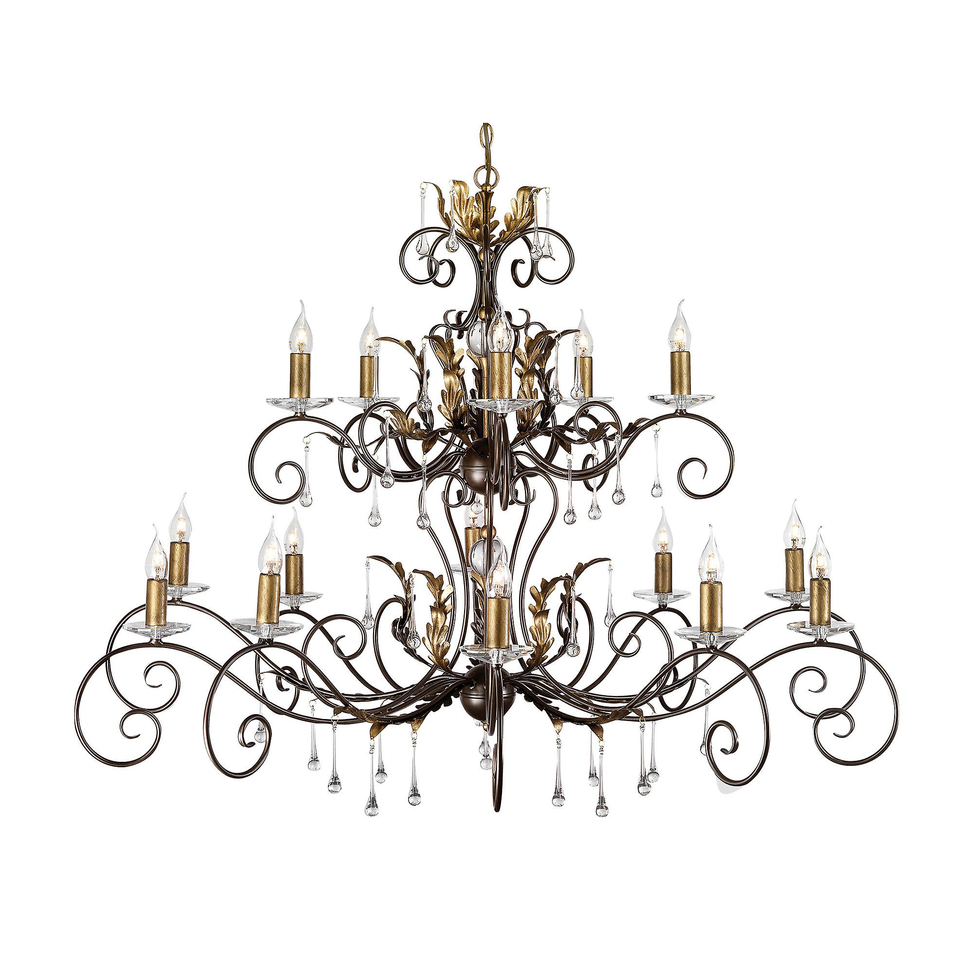 Amarilli 15 Light Candle Chandelier Bronze