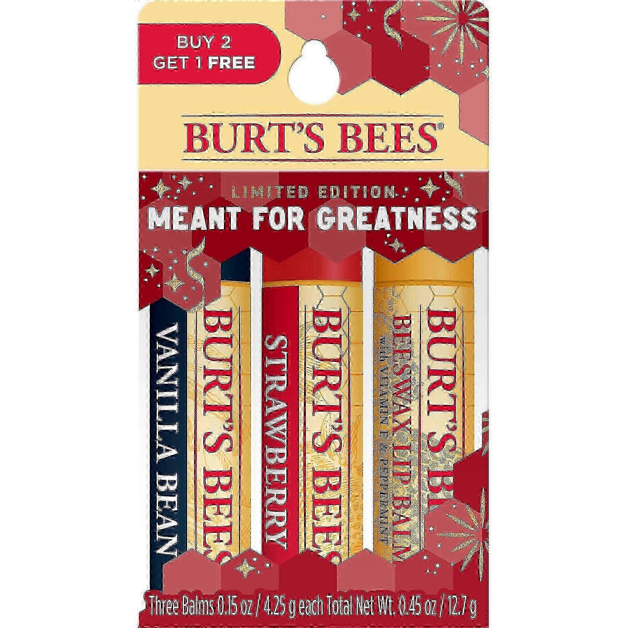 Burt's Bees Meant For Greatness 润唇膏包，3 片