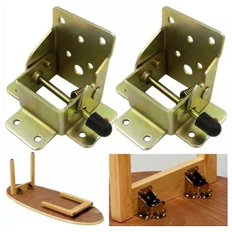 (1pair)90 Degree Self-Locking Folding Table Leg Extension,Foldable,Telescopic,Hidden Shelf Bracket for Desk,Bed,Hinges