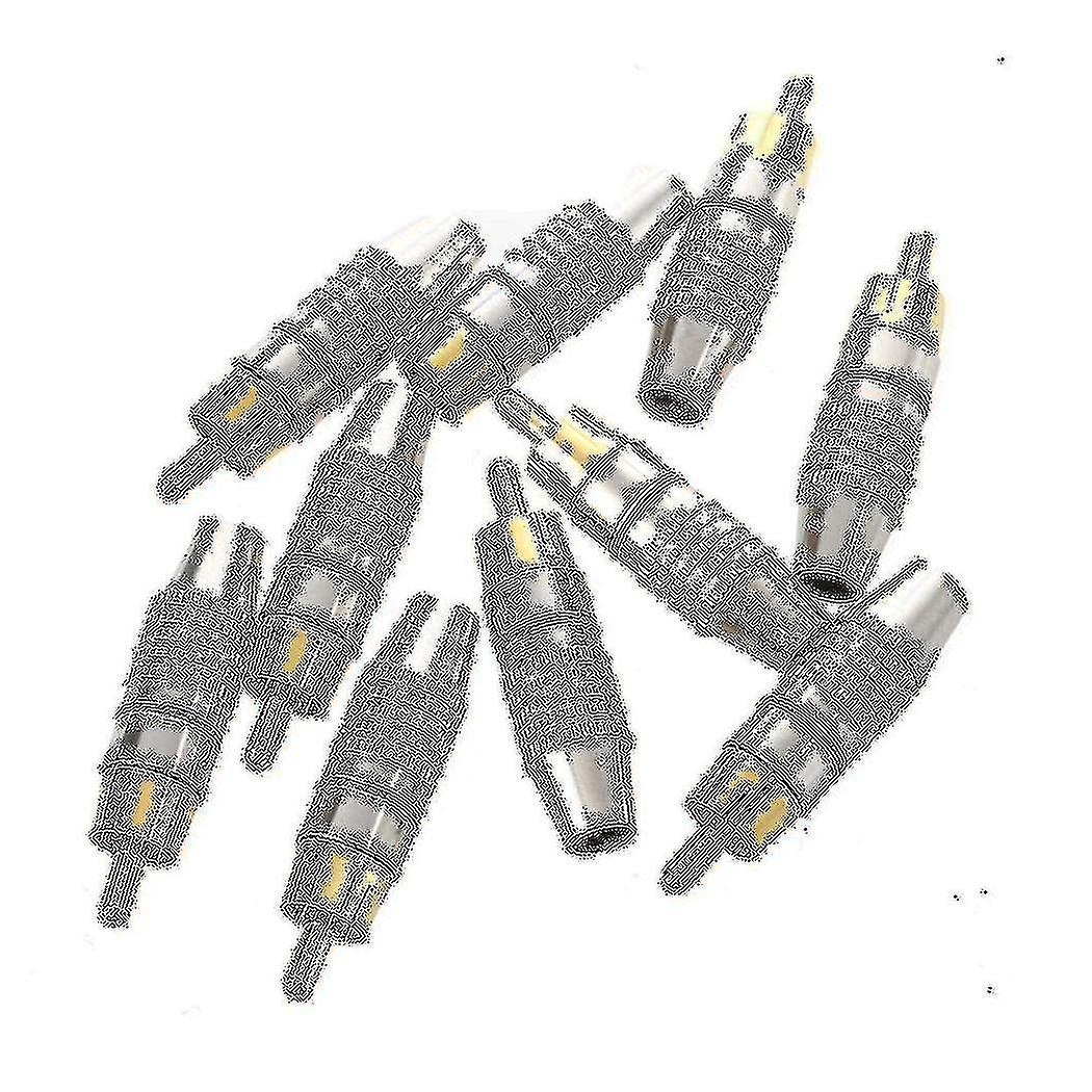 Adapter Audio Coaxial Cable Connector Rca Plug Seamless 10 Pcs