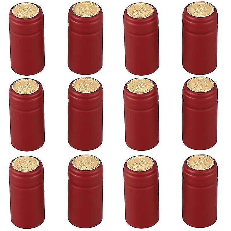 100 Pvc -shrinkable Cap with Tearing , Red Wine Cap, Plastic Cap, -brewed Wine Bottle Sealing Cap