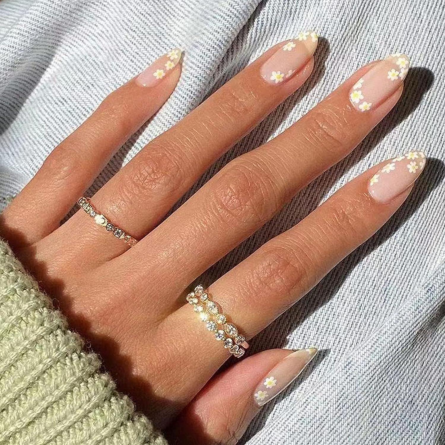 A Set Of 24pcs Broken Flower Small Fresh Wear Manicure-jp1120+ With 1 Set Of About 24 Stickers