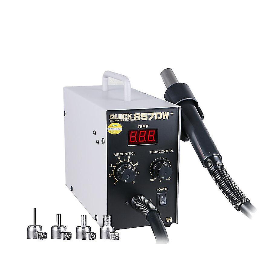 Quick 857dw+ Soldering Station 580w Adjustable Hot Air Gun Station With Heater Helical Wind Air Gun Smd Hot Rework Station