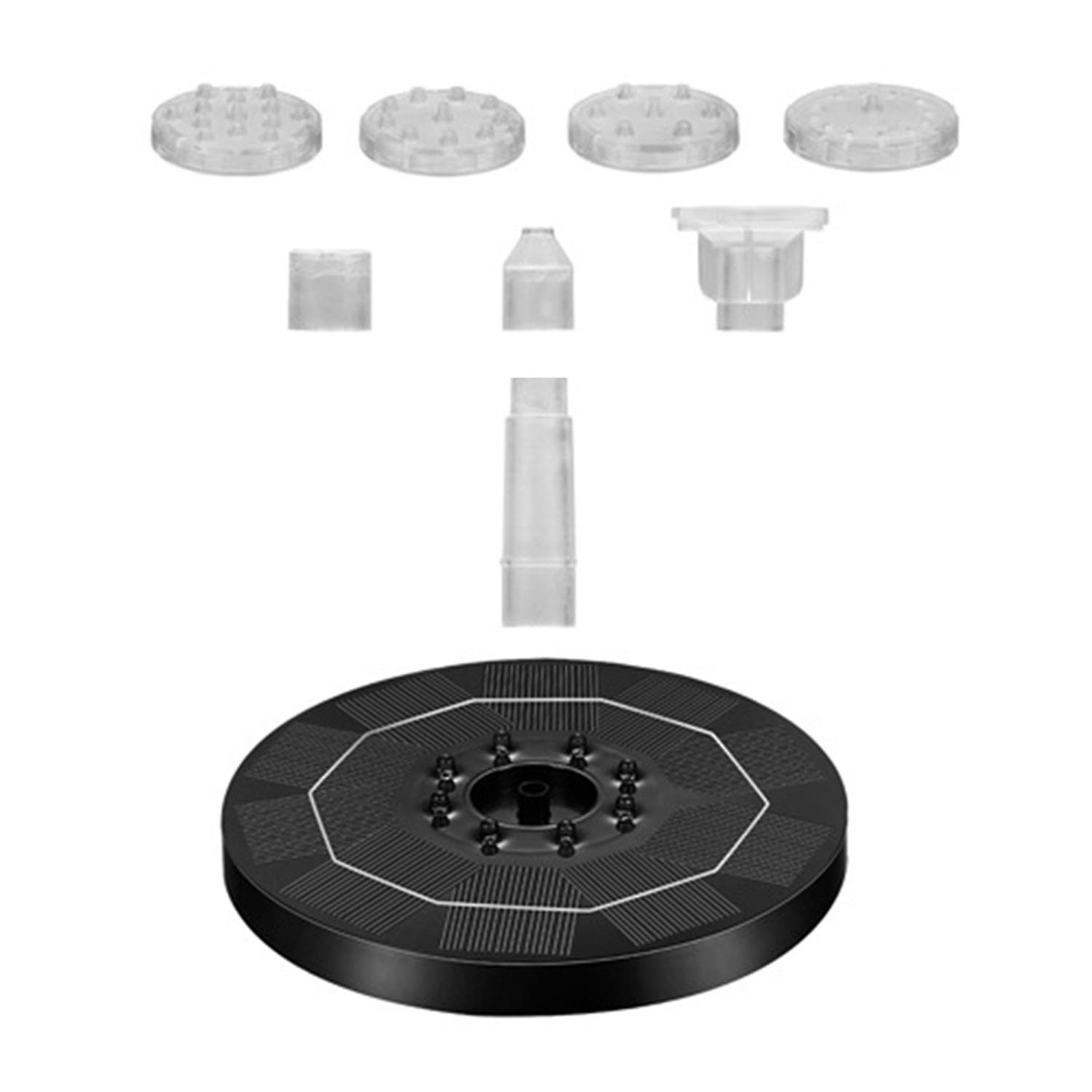 1 Set LED Solar Fountain Ultra-Bright Light Sensor Automatic On/Off with 6 Nozzles Energy-saving Dec
