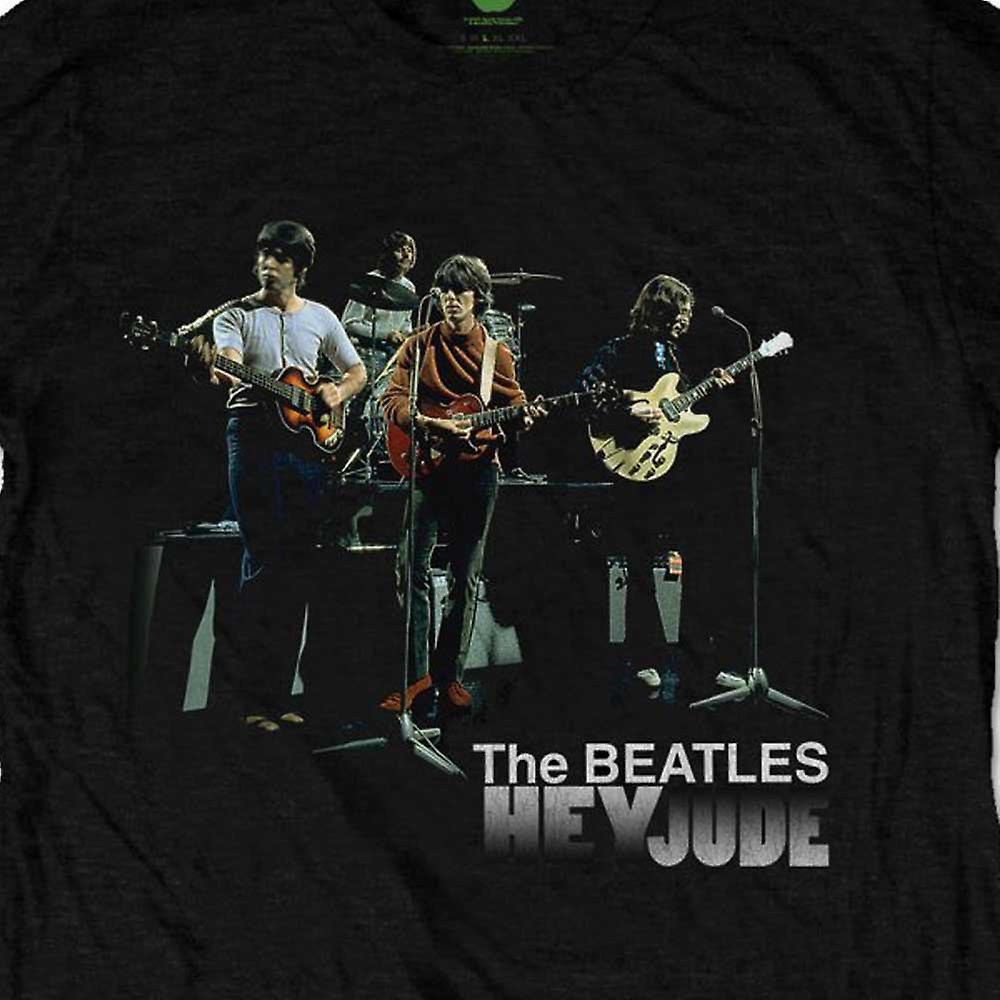 Official Beatles Hey Jude T-Shirt – Men's Black Band Tee, Size M