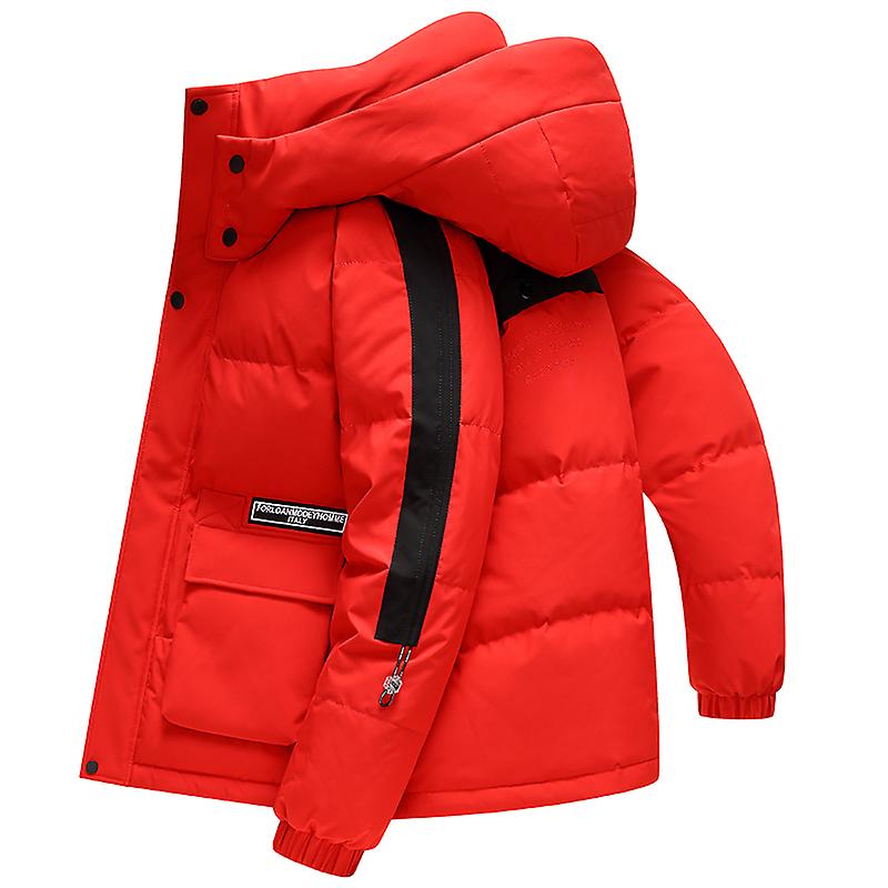 New  Winter Hooded White Duck Down Jacket Men's Solid Casual Loose War