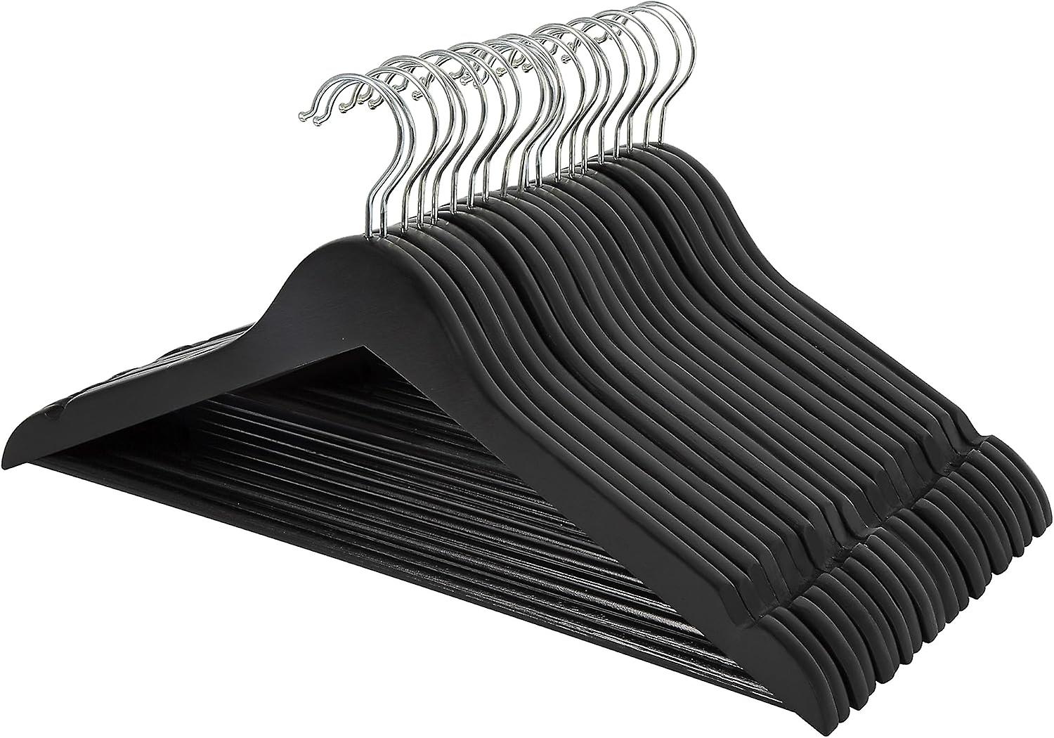 Wood Suit Clothes Hangers - Black, 20-Pack