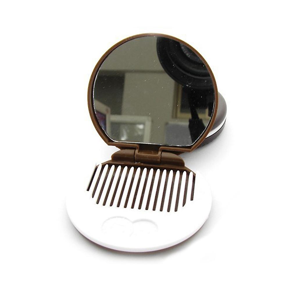 Cute Cookie Shaped Design Mirror Portable Makeup Chocolate Shape Comb Set