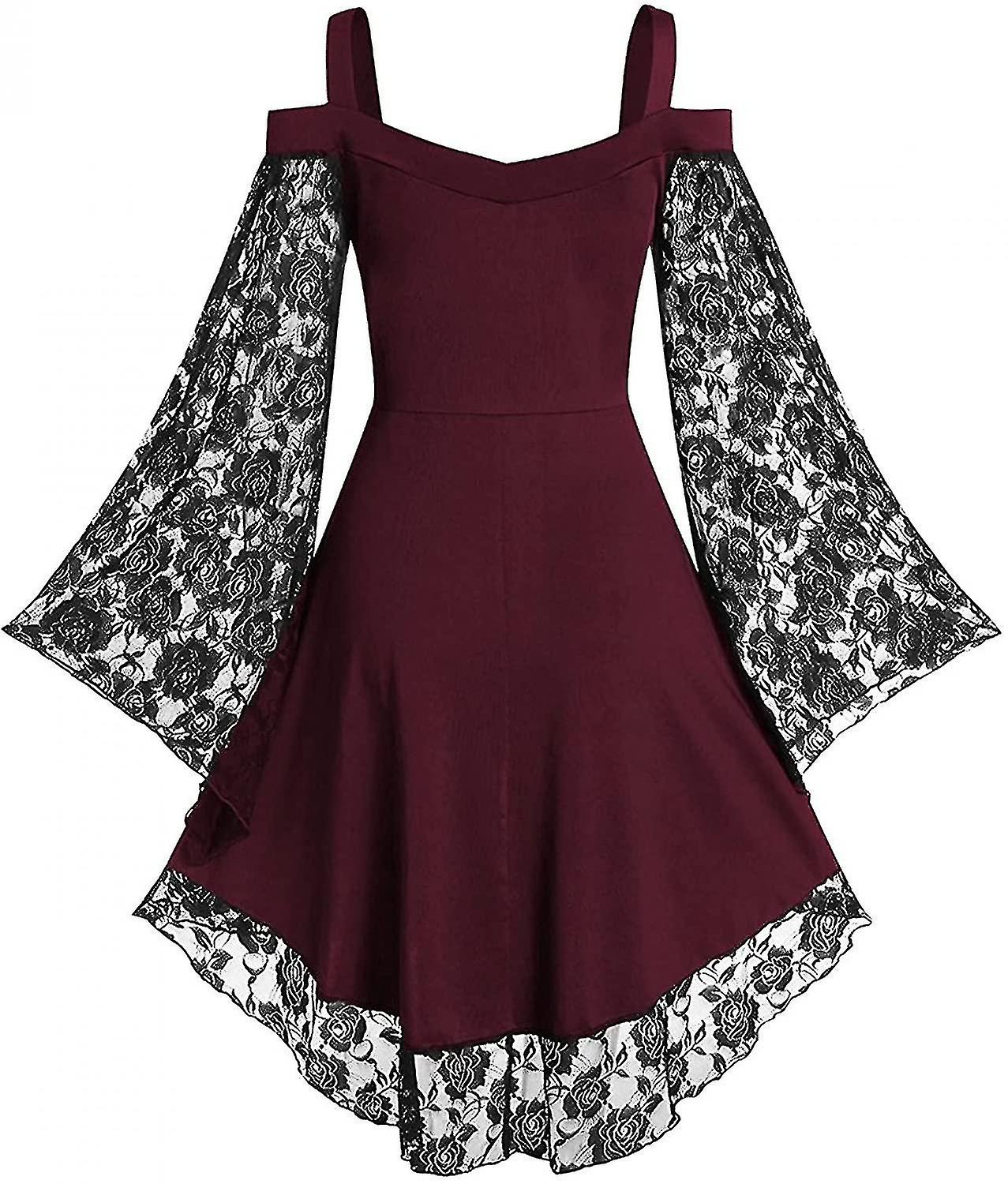 Vintage csipke női ruha Plus size gót kötszer Női hideg vállú szexi ruhák CY