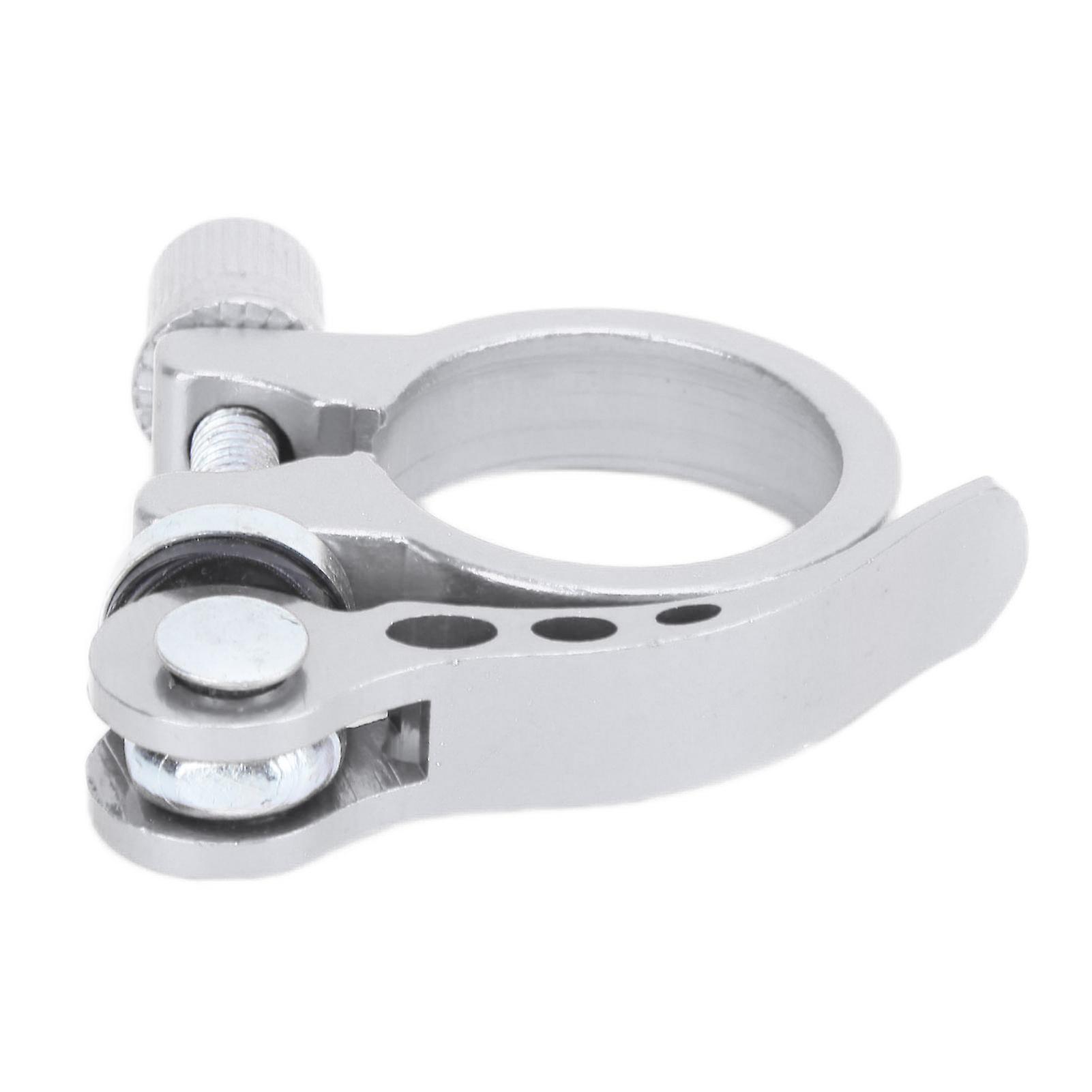 Qukaim Seatpost Clamp Aluminum Alloy Seatpost Clamp, κλιπ σωλήνα σέλας γρήγορης απελευθέρωσης για ποδήλατα βουνού, 3cm, ασημί