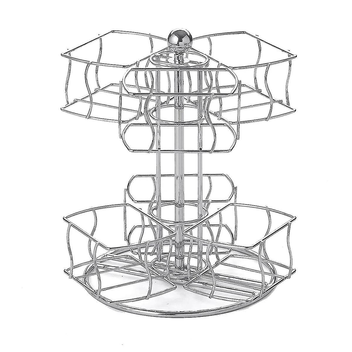 Rotatable Office Coffee Tea Bag Rack Home Cable Capsule Storage Box Living Double Layer Coffee Milk Tea Holder