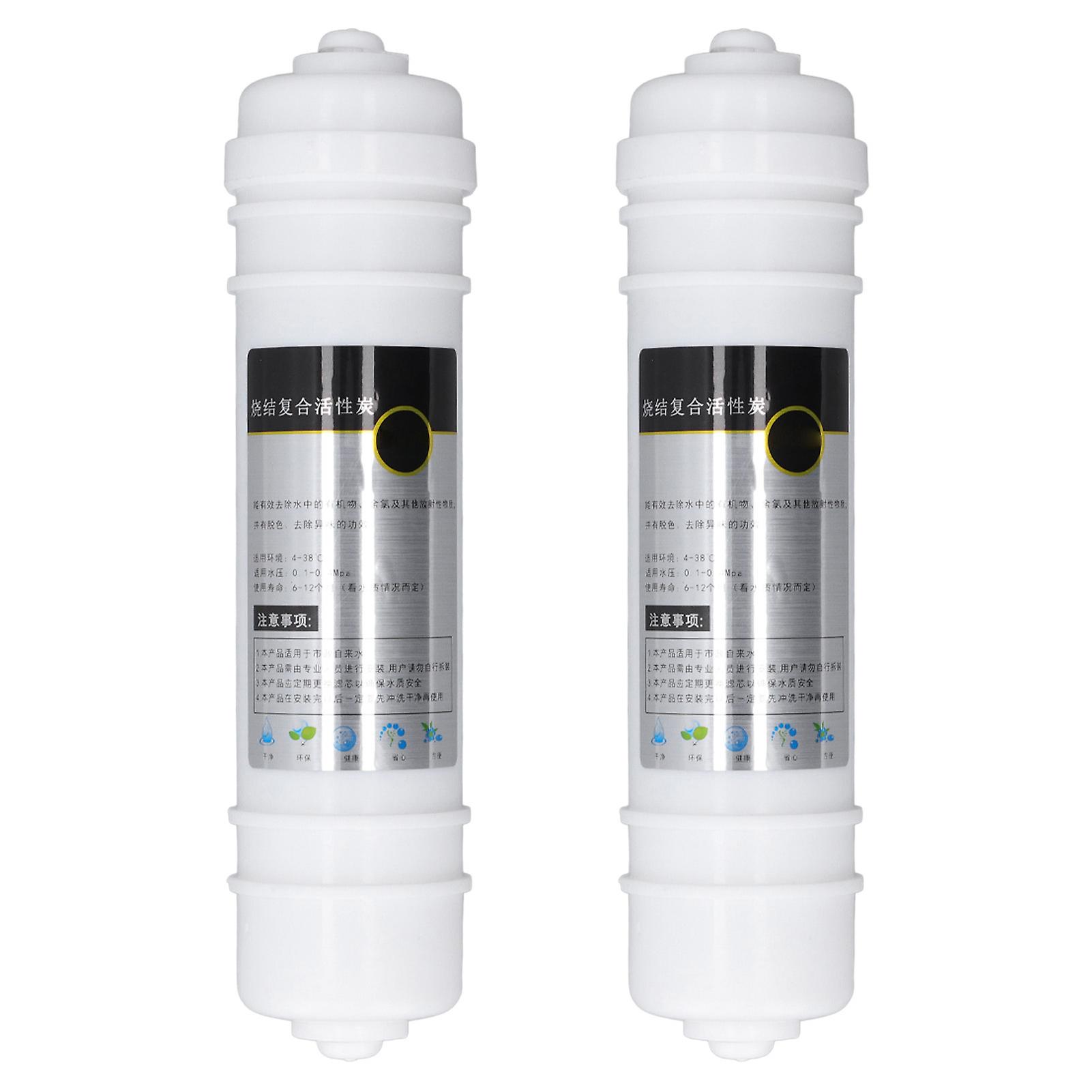2PCS Water Filter Replacement 10in ABS Food Grade Shell Activated Carbon Compressed Water Filter
