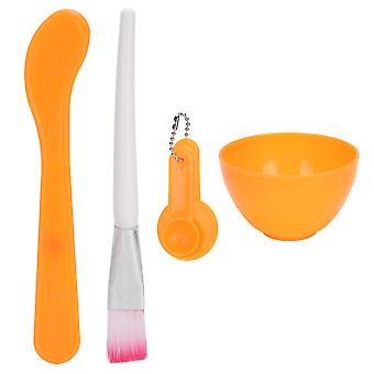 Professionelles Gesichtsmasken-DIY-Werkzeugset, Maskenschale, Pinsel, Stab, Messlöffel (Orange)