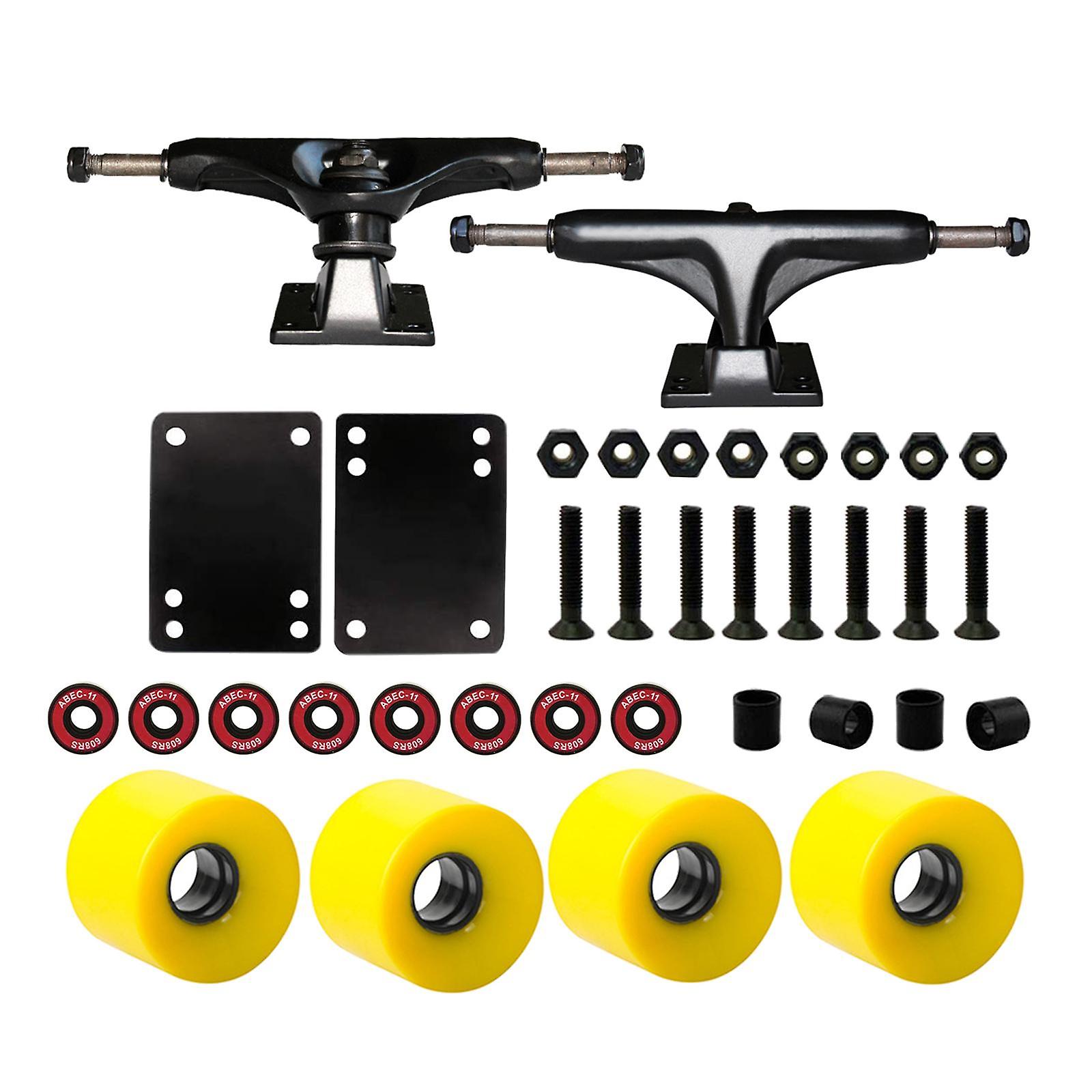 Στερεά Skateboard Truck 5'' Τροχόκλειδο Επισκευή Εργαλεία Spacer Λευκό