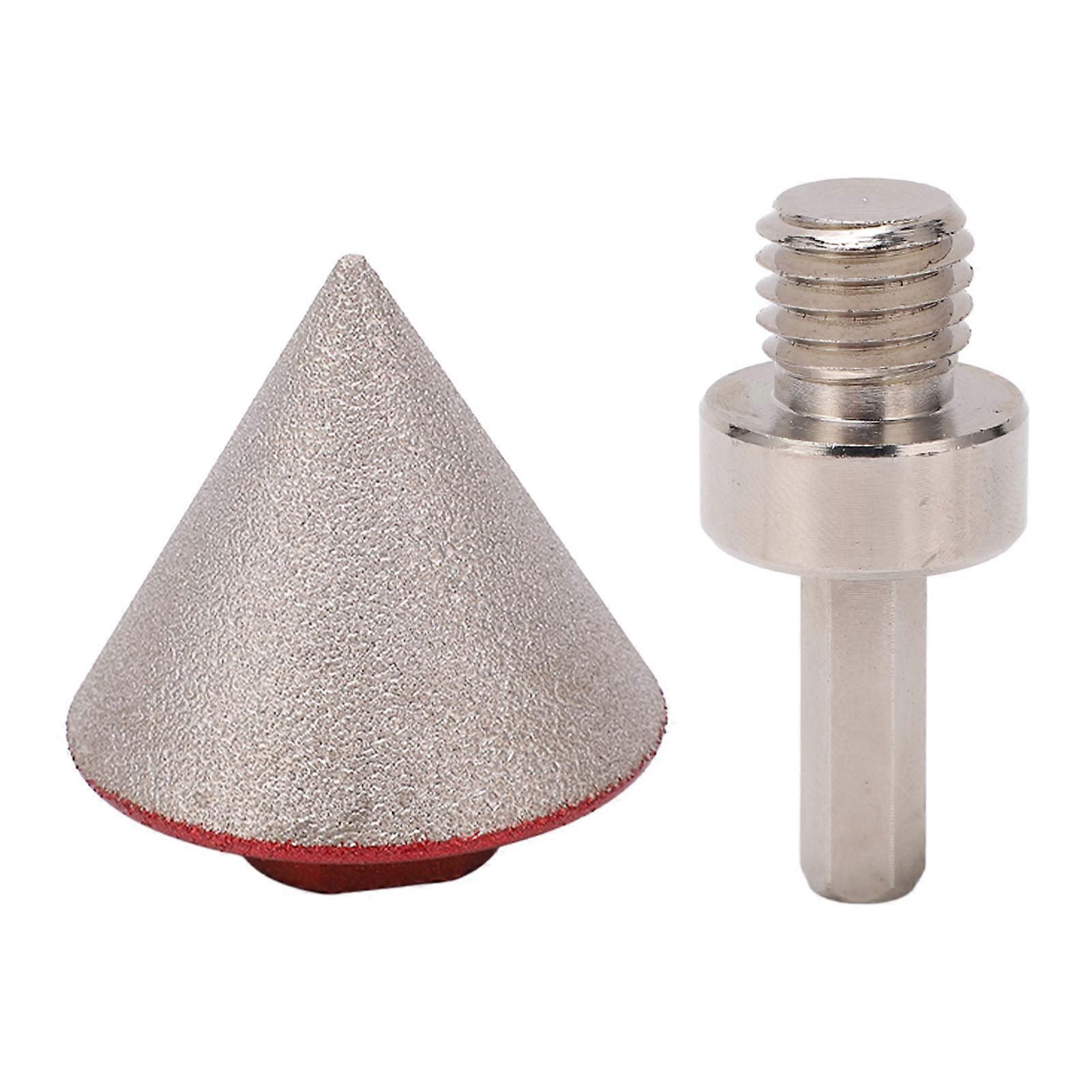 48MM Diamond Beveling Bit with Converter 60 Degree Angle Cone Chamfer Milling Bit for Marble Glass Metric Thread M14 