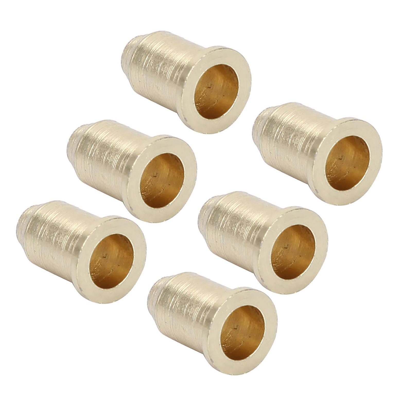 6 Pcs Golden Iron Electric Guitar String Ferrules Caps 3-8mm
