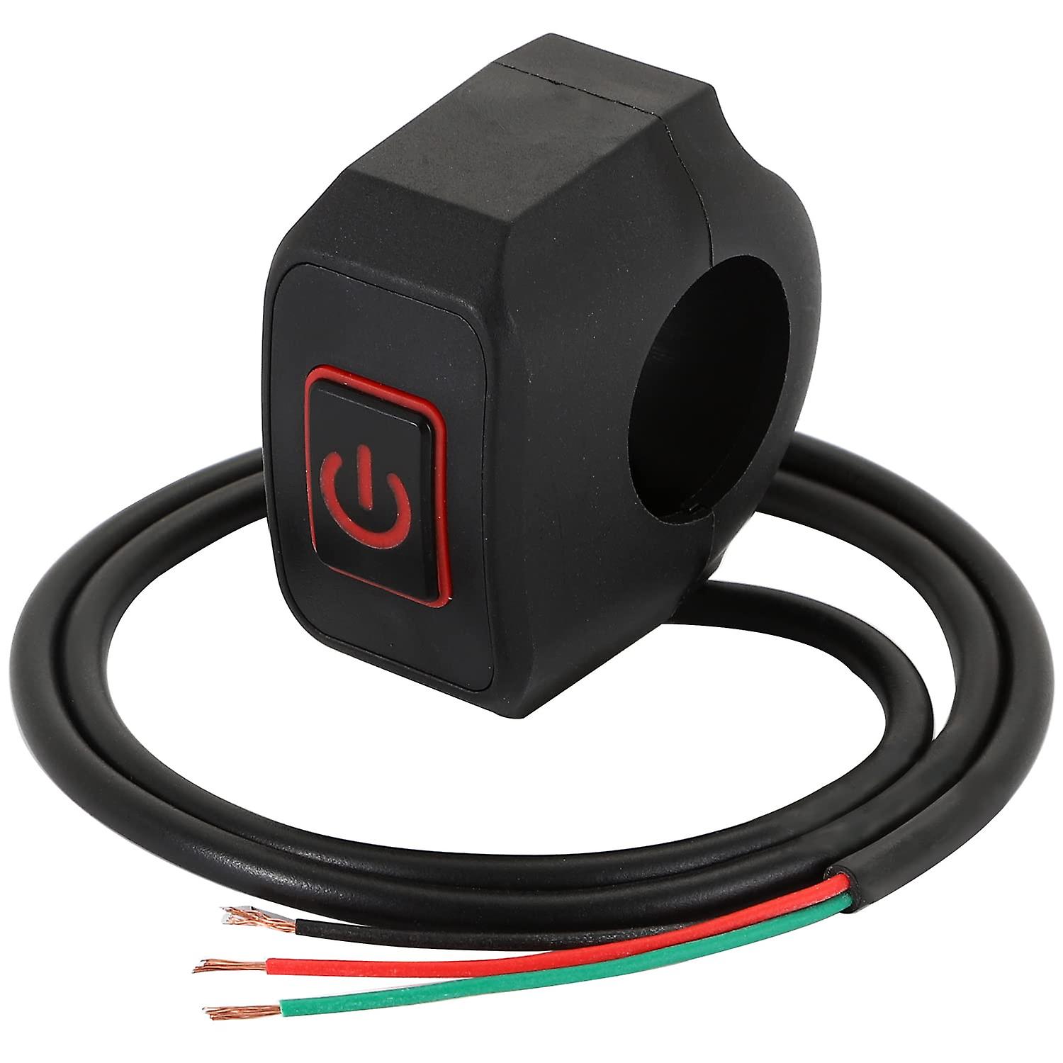 22mm 7/8'' Motorcycle Handlebar Momentary Switch Button for Waterproof Electric Kill Switch Button with LED Light
