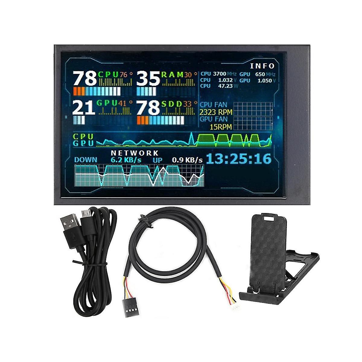 3,5-Zoll-IPS-LCD-Monitor-Display Mini-kapazitiver Bildschirm für Aida64 USB-Computer-Monitor USB-LCD-Dis-dwdz
